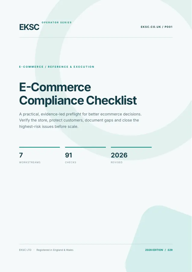 Official cover of E-Commerce Compliance Checklist