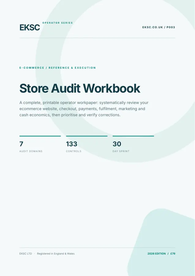 Official cover of Store Audit Workbook